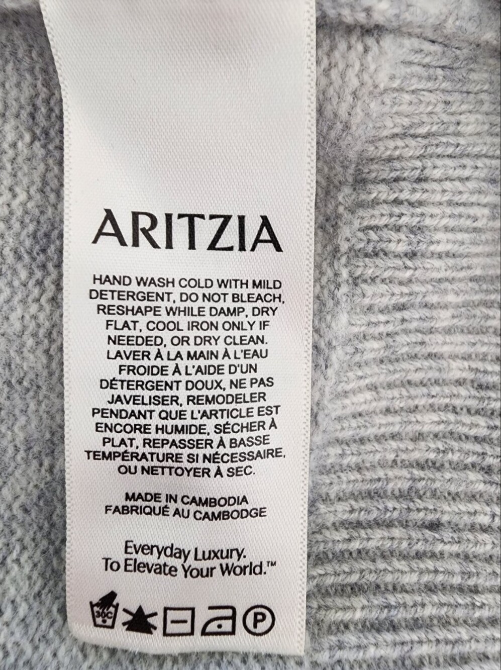 Wilfred Aritzia Cherub Gray Wool Cashmere Short Sleeve Knit Top Size M - Picture 12 of 15